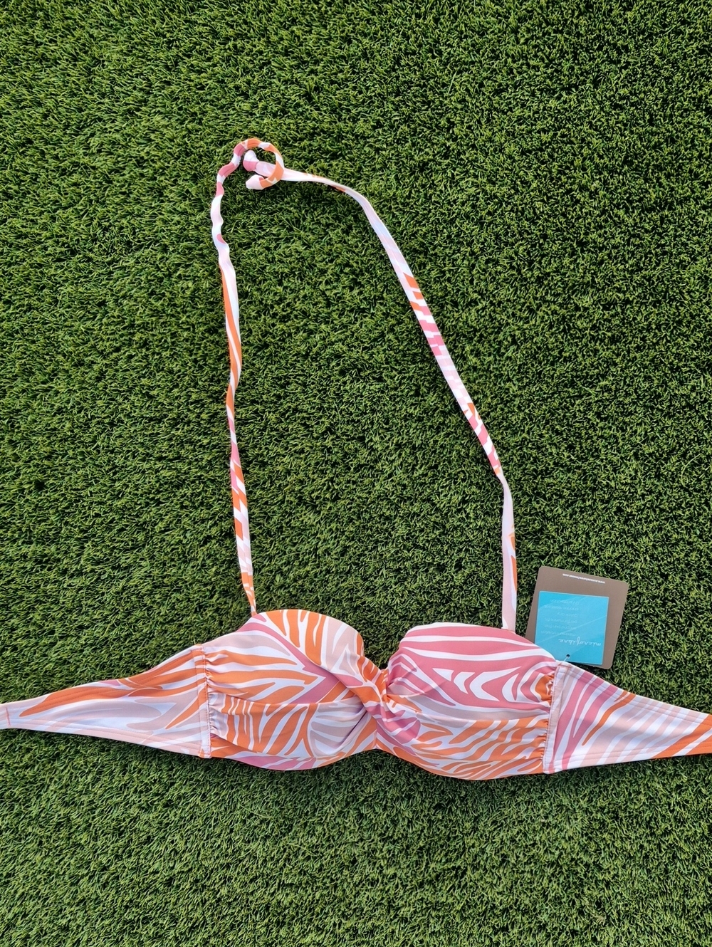 Sunseeker Tropical Pink & Orange Zebra Print Bikini Top